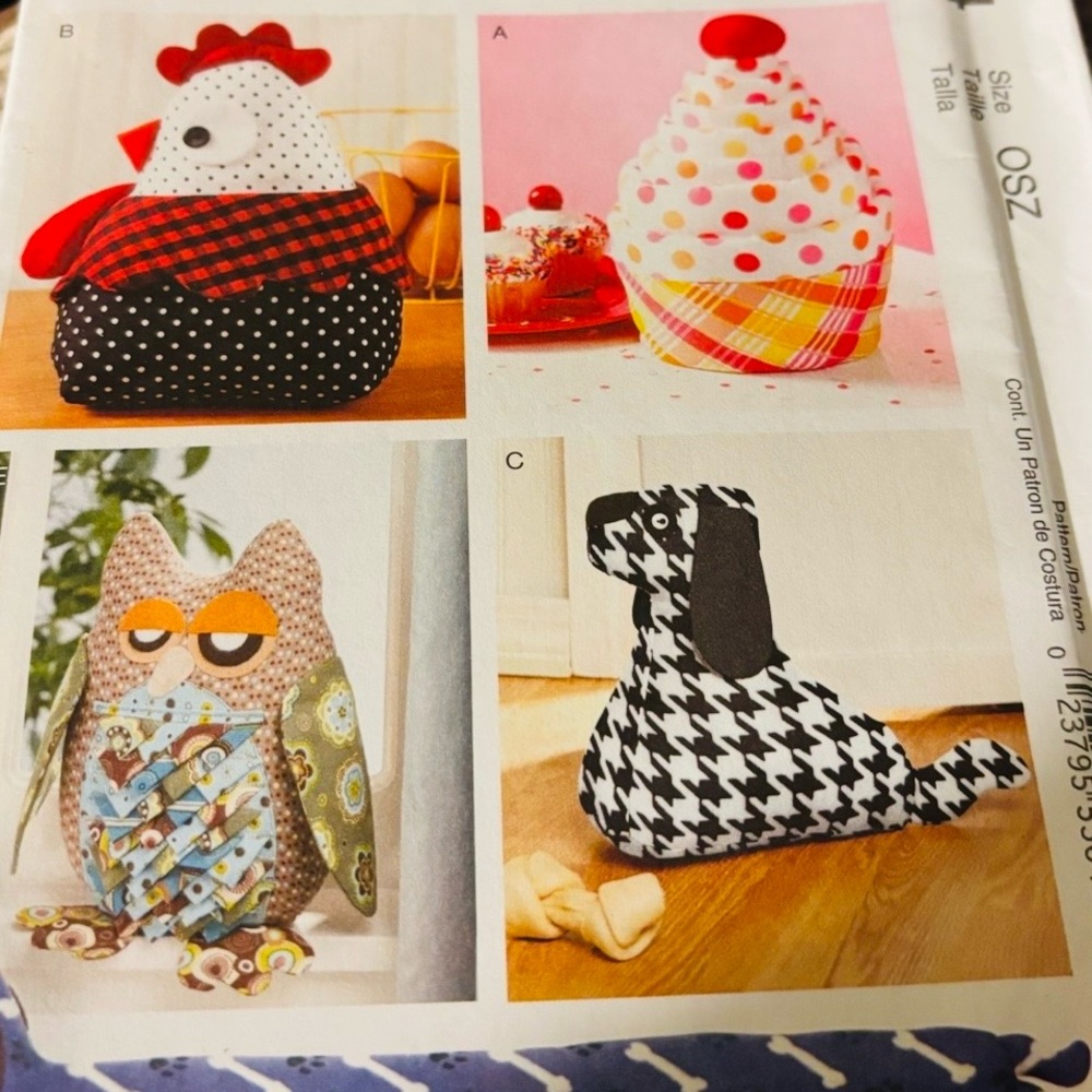 McCall's M6414 Crafts Cupcake Dog Hen Owl